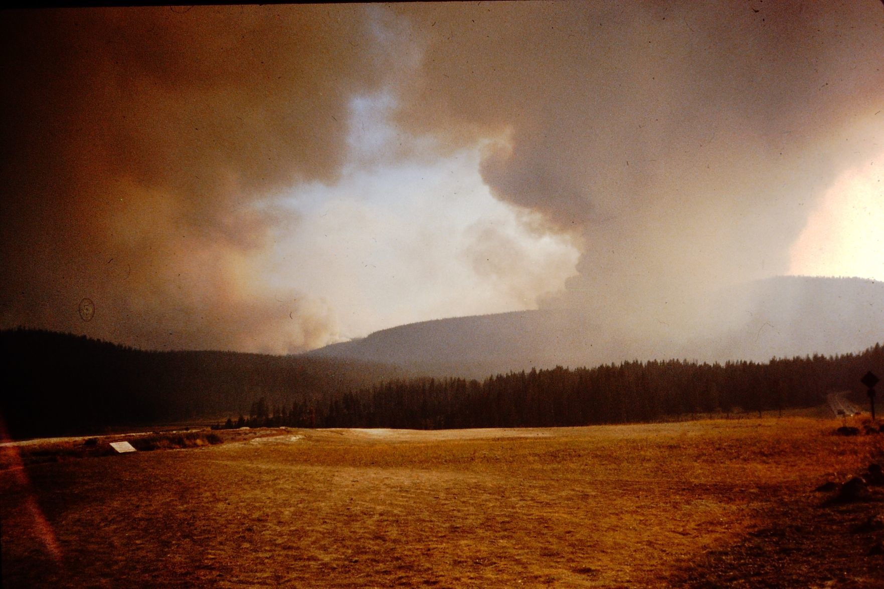 Double column of smoke